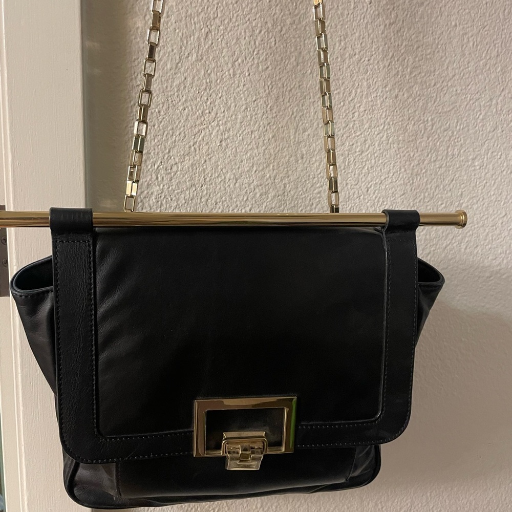 Black Leather Shoulder Bag